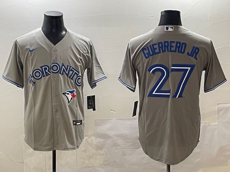 Men Toronto Blue Jays #27 Guerrero jr Grey Game 2025 Nike MLB Jersey style 1->toronto blue jays->MLB Jersey